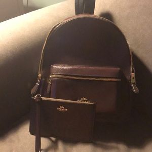 Coach book bag and matching clutch